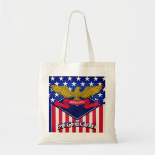 Michigan USA Flag Tote Bag