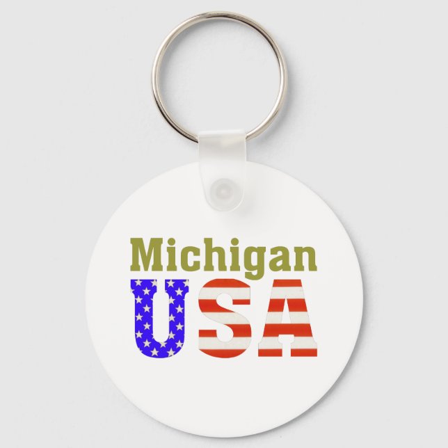 Michigan USA! Keychain (Front)