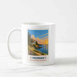 Michigan USA – Vintage Travel Mug