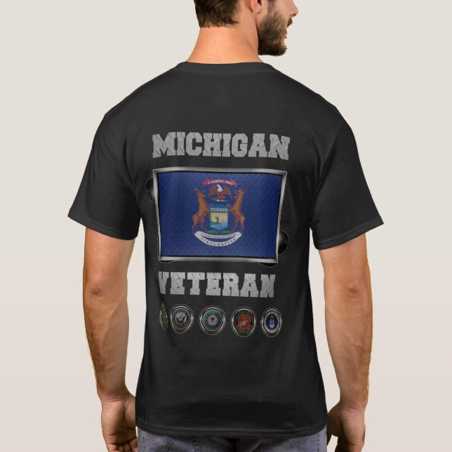 Michigan Veteran poster T-Shirt (Back)