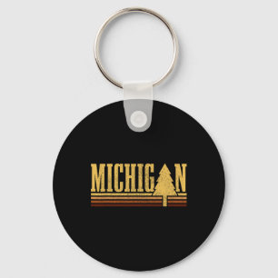 Michigan Vintage Tree State Pride Camping Hiking M Keychain