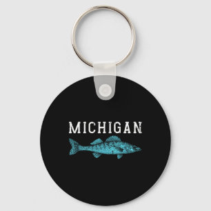 Michigan Walleye Fishing Fisherman Angler Midwest  Keychain