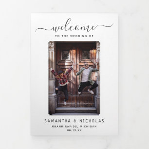 Michigan Wedding Welcome Letter & Itinerary Tri-Fold Programme