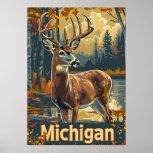 Michigan White-tailed deer Poster