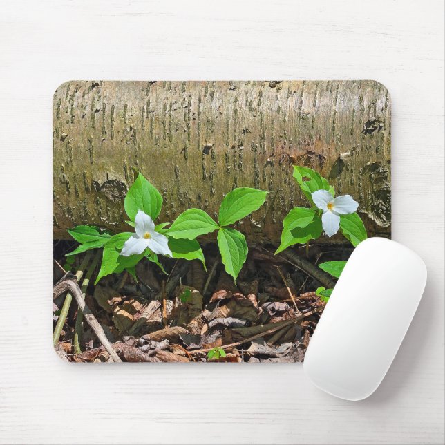 Michigan White Trilliums Mouse Pad (With Mouse)