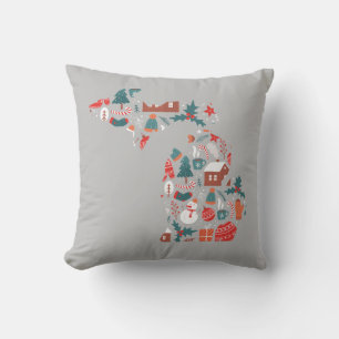 Michigan Winter - Christmas Throw Pillow! Throw Pillow