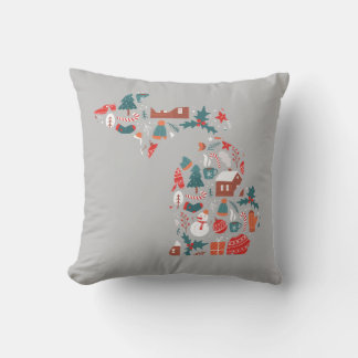 Michigan Winter - Christmas Throw Pillow! Throw Pillow