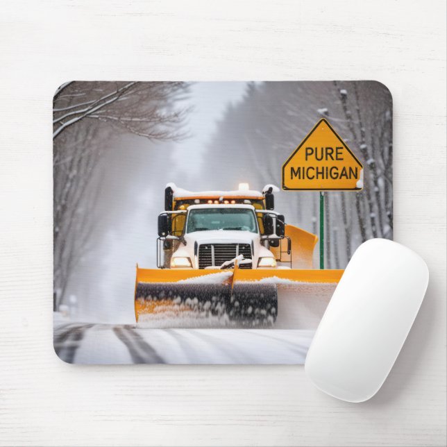 Michigan Winter Snowplow  Mouse Pad (With Mouse)