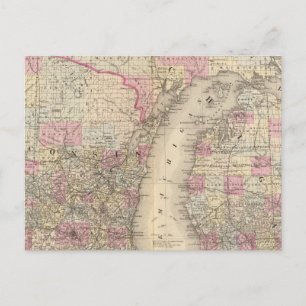 Michigan, Wisconsin Postcard