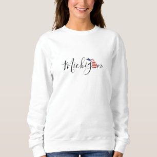 Michigan with Flag Graphic Sweatshirt