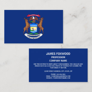 Michigander Flag, Flag of Michigan Business Card