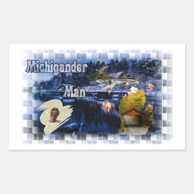 Michigander Man Winter! Sticker (Front)