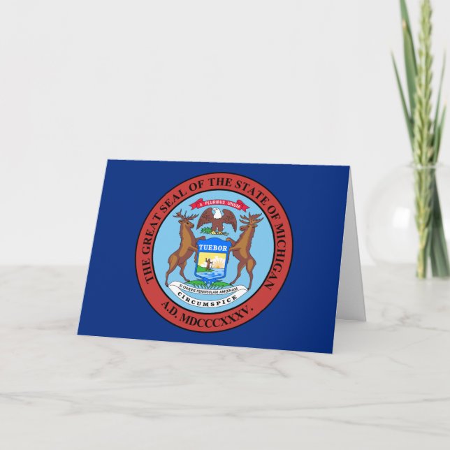 Michigander Seal, Seal of Michigan Card (Front)
