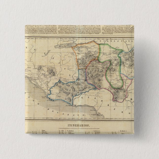 Michoacan, Mexico 2 Inch Square Button (Front)