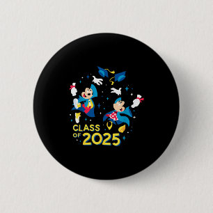 Mickey & minnie mouse graduation class of 2025 2 inch round button