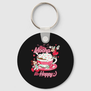 Mickey &amp; Minnie Valentine's Day You Mocha Me H Keychain