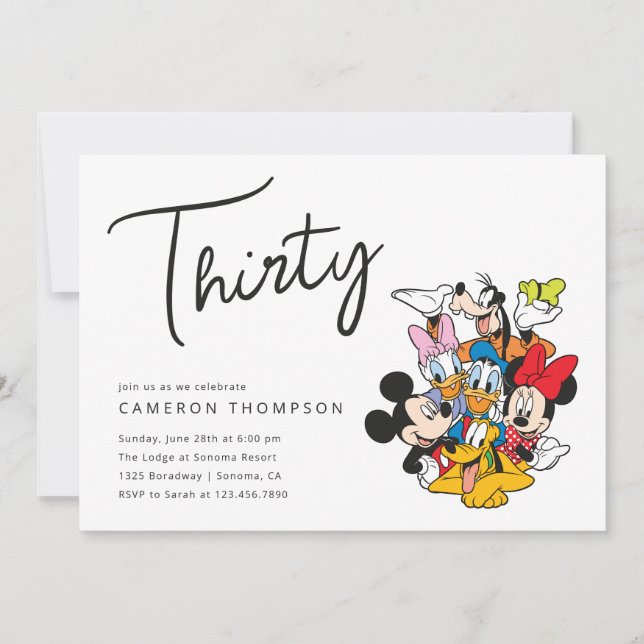 Mickey and Friends 30th Birthday  Invitation (Front)