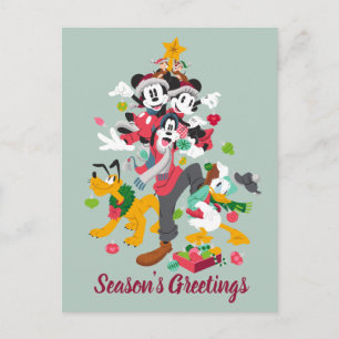 Mickey and Friends   Christmas Pyramid Holiday Postcard