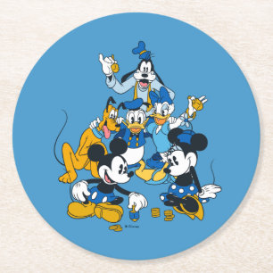 Mickey and Friends   Dreidel Days Round Paper Coaster
