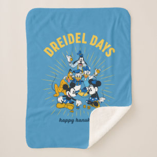 Mickey and Friends   Dreidel Days Sherpa Blanket