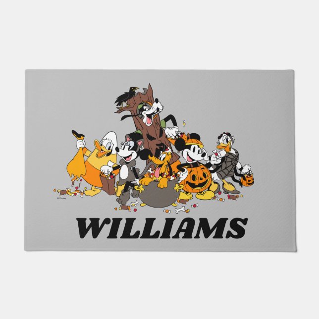 Mickey and Friends Dressed up for Halloween Doormat (Front)
