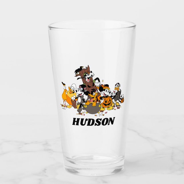 Mickey and Friends Dressed up for Halloween Glass (Front)