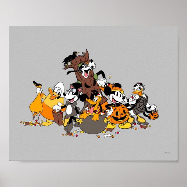 Mickey and Friends Dressed up for Halloween Poster (Front)
