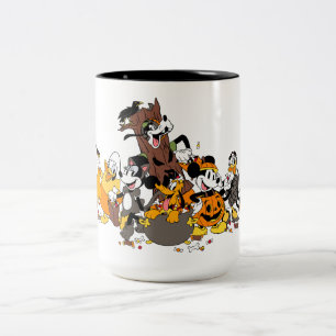 Mickey and Friends Dressed up for Halloween Two-Tone Coffee Mug