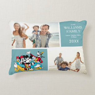 Mickey and Friends   Family Photo Collage Accent Pillow