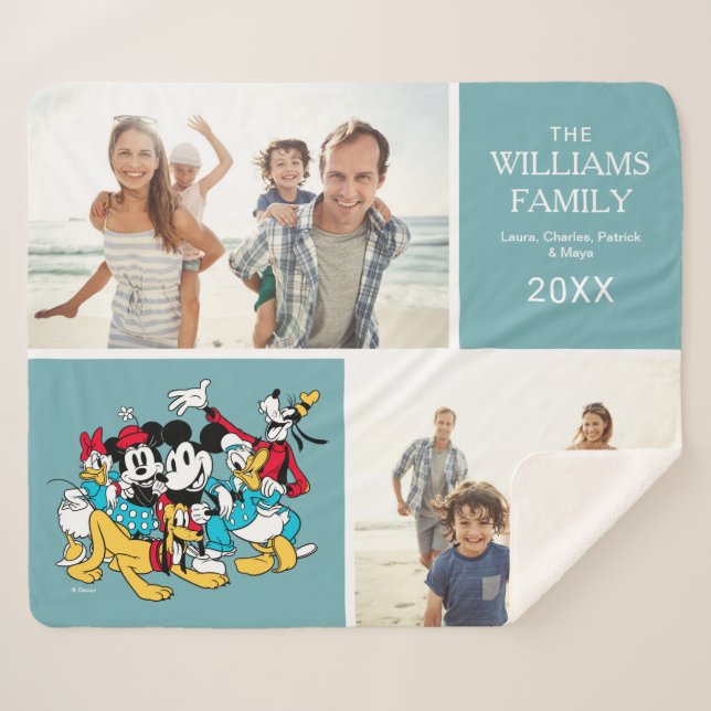 Mickey and Friends | Family Photo Collage Sherpa Blanket (Front (Horizontal))