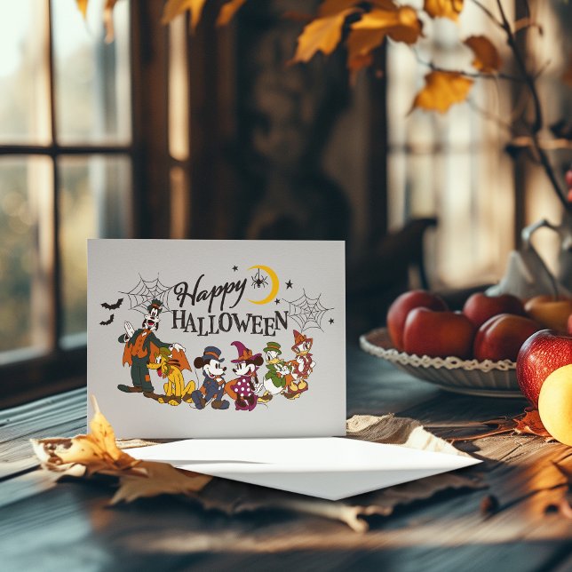 Mickey and Friends | Happy Halloween Postcard (Postcard on table)