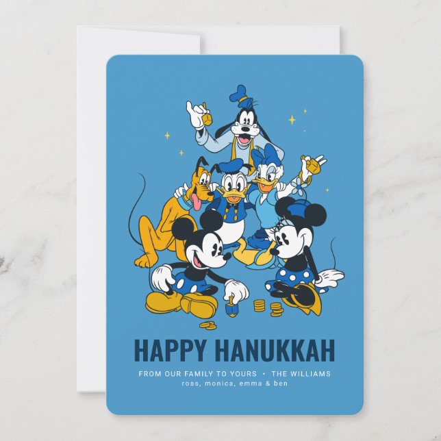 Mickey and Friends Happy Hanukkah with Photos Invi Invitation (Front)