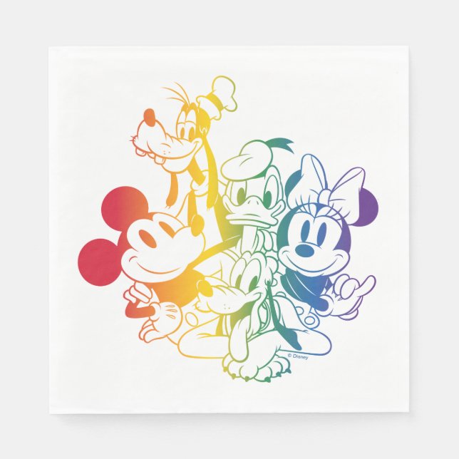 Mickey and Friends Happy Rainbow Napkin (Front)
