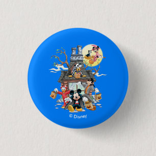 Mickey and Friends Haunted House 1 Inch Round Button