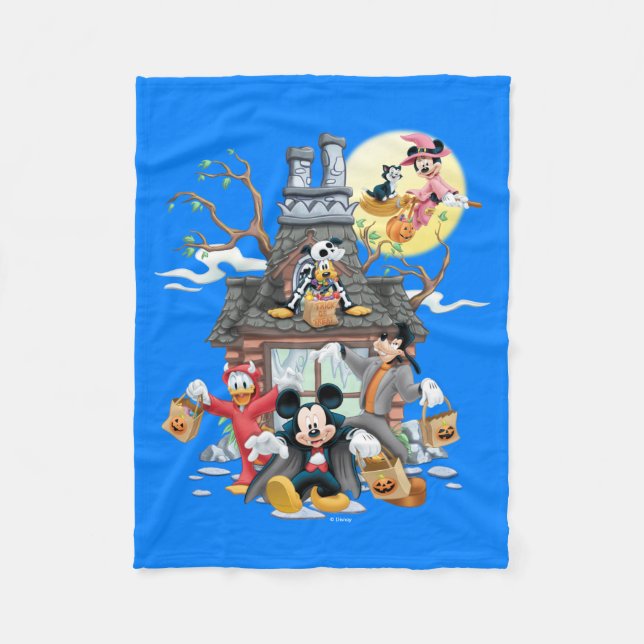 Mickey and Friends Haunted House Fleece Blanket (Front)
