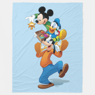 Mickey And Friends   Mickey Decorating The Tree Fleece Blanket