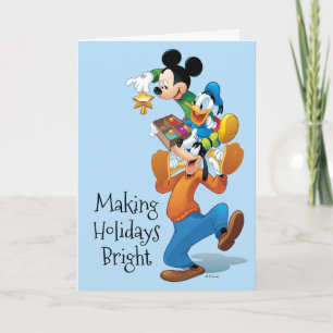 Mickey And Friends   Mickey Decorating The Tree Holiday Card
