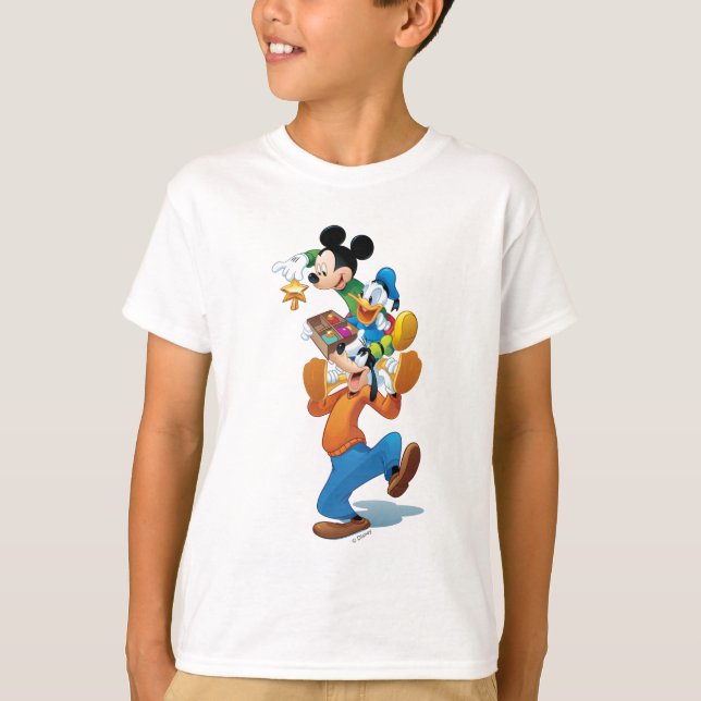 Mickey And Friends | Mickey Decorating The Tree T-Shirt (Front)