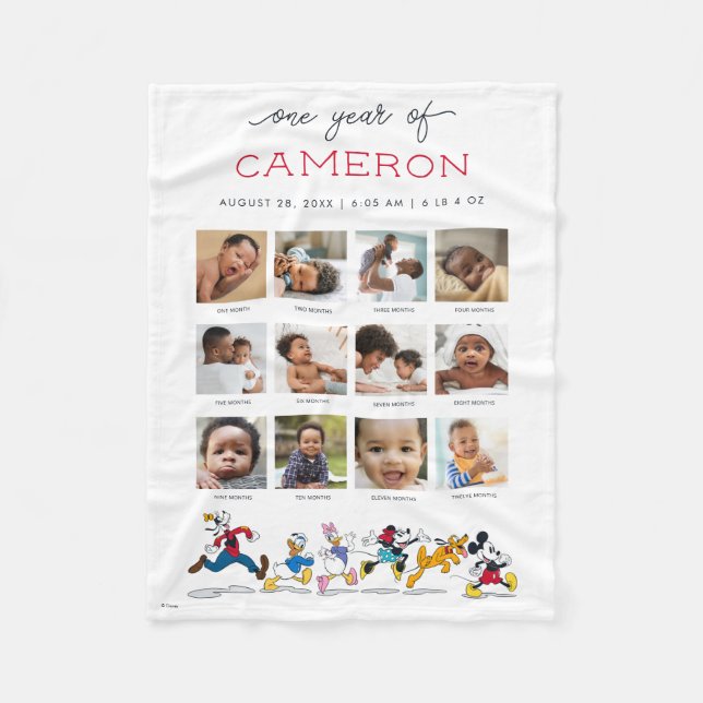 Mickey and Friends | One Year of - 12 Months Fleece Blanket (Front)