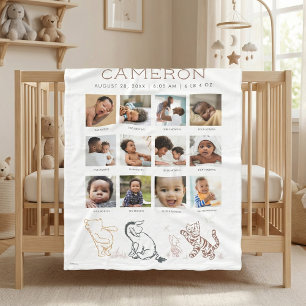 Mickey and Friends   One Year of - 12 Months Fleece Blanket