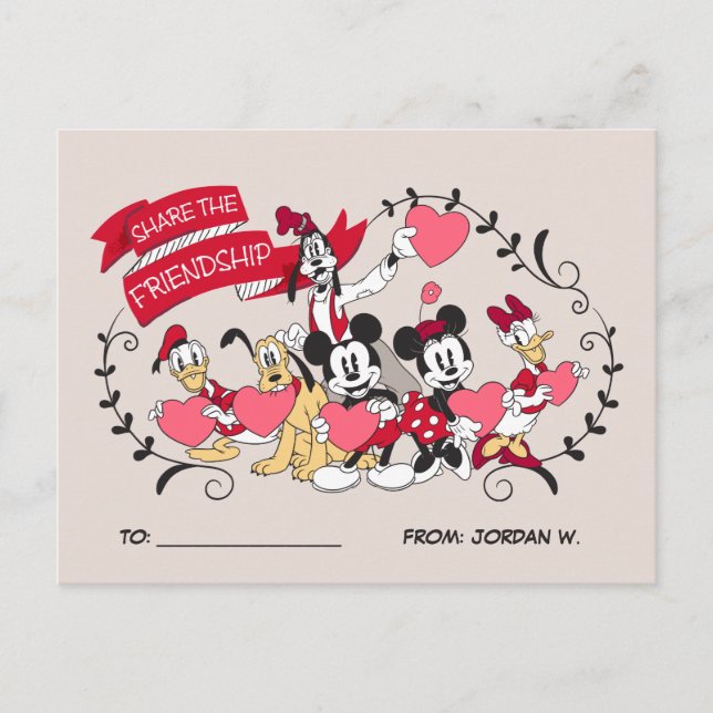 Mickey and Friends - Share the Friendship Holiday Postcard (Front)