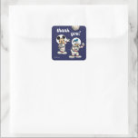 Mickey and Friends Space Birthday Thank You Square Sticker<br><div class="desc">Add a cosmic finishing touch to your party favours with this adorable thank you sticker featuring Mickey Mouse and Donald Duck in space suits! Set against a navy blue background with stars, planets, and a smiling moon, this sticker is perfect for sealing treat bags or decorating favour boxes. The cheerful...</div>