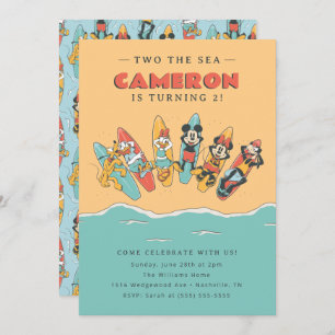 Mickey and Friends   Two the Sea Summer Birthday Invitation