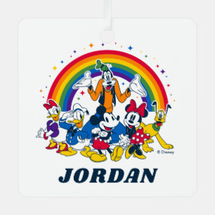 Mickey and Friends Under the Rainbow Metal Ornament
