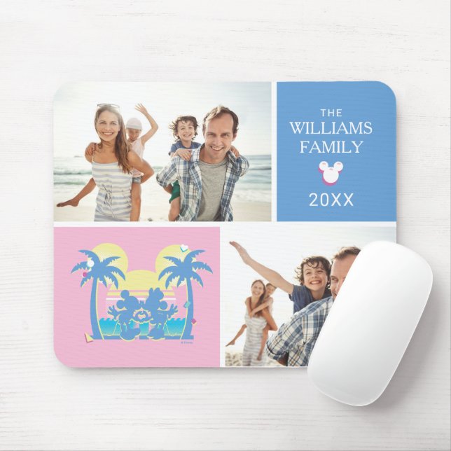 Mickey and Minne | Family Vacation Photo Collage Mouse Pad (With Mouse)
