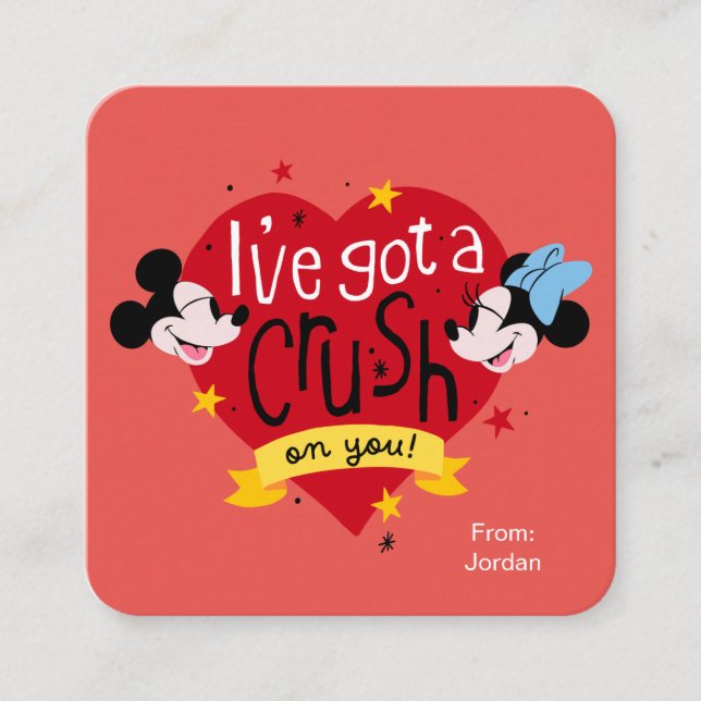 Mickey and Minnie Crush Valentine Card (Front)