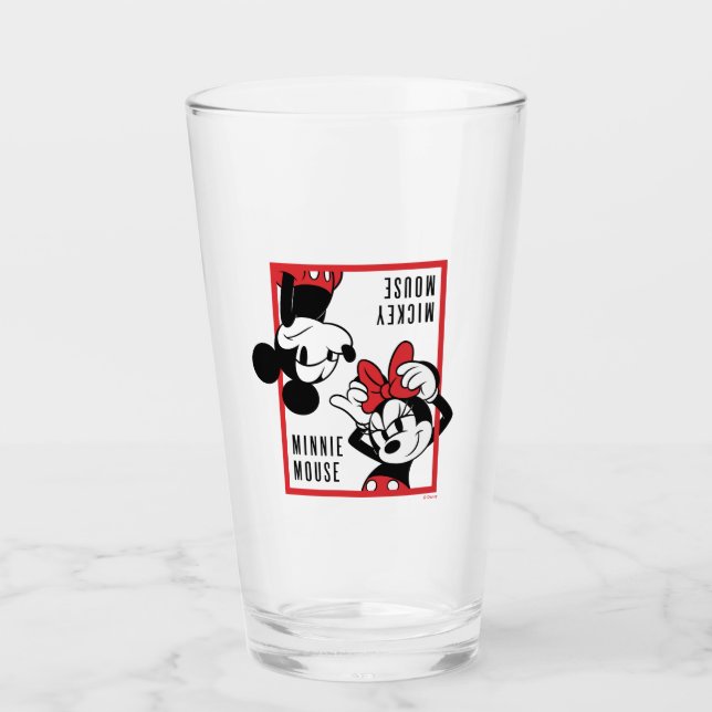 Mickey and Minnie | Cute Combo Design Glass (Front)