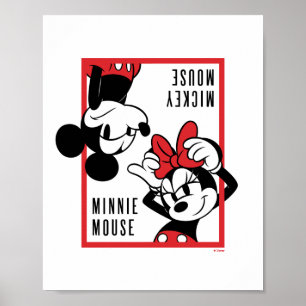 Mickey and Minnie   Cute Combo Design Poster