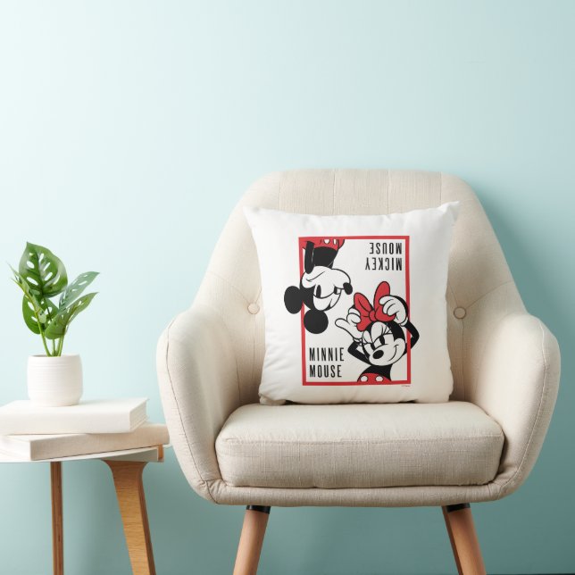 Mickey and Minnie | Cute Combo Design Throw Pillow (Chair)