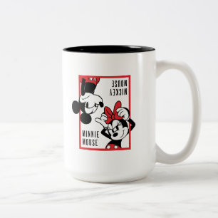 Mickey and Minnie   Cute Combo Design Two-Tone Coffee Mug
